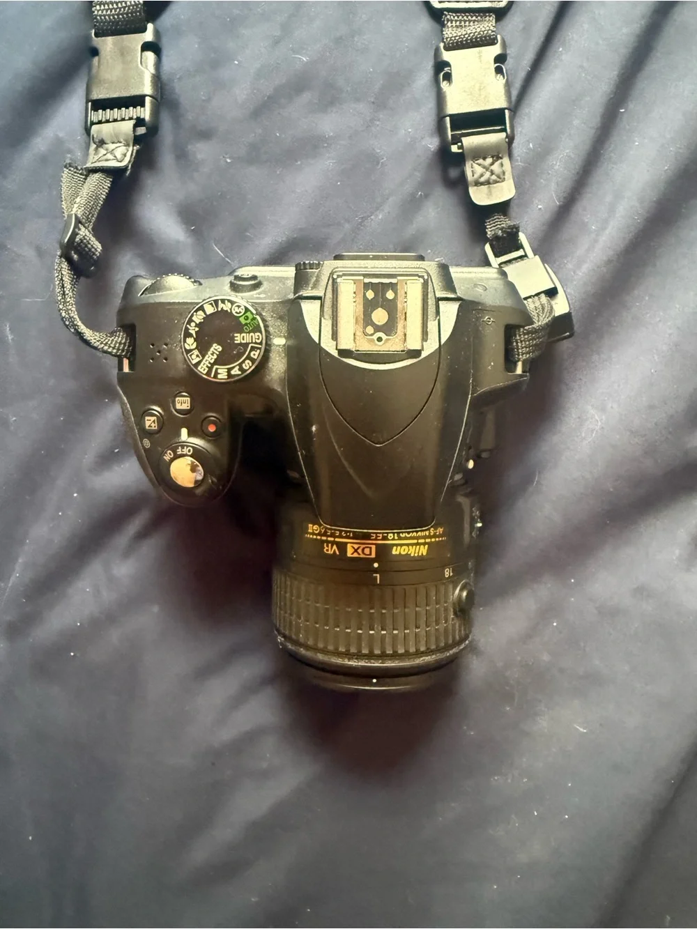 Nikon DSLR with Padded Black Camera Neck Strap